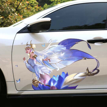 汽车个性创意车贴王者荣耀车贴画貂蝉汽车身拉花贴纸摩托电动保险杠
