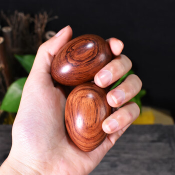 奢曼蒂黄花梨把件高端文玩手把件木鸡蛋椭圆形手球手捻工艺品送礼 光