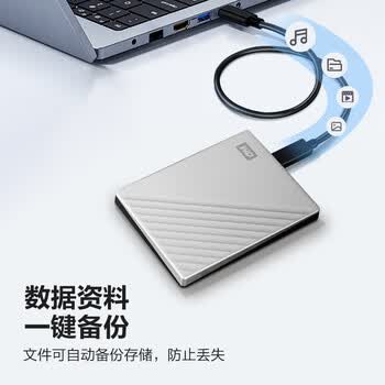 西部数据（WD）移动硬盘4TB type-c Ultra系列 2.5英寸 银 机械硬盘 笔记本电脑外接加密兼容Mac 大容量家庭存储