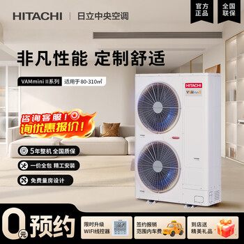 日立（HITACHI）中央空调六匹一拖四/五多联机嵌入式变频空调一级能效VAMmini II系列天氟地水 VAMmini II 8匹 一拖七224【五室两厅适用】