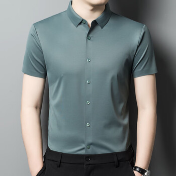 服饰内衣>男装>衬衫>利郎(lilang)>利郎夏季男士短袖衬衫商务休闲中年