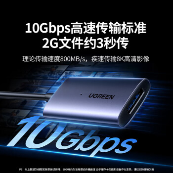 绿联USB/Type-C3.2高速CFeA读卡器 适用CFexpress A内存卡 支持索尼相机Alpha/FX系列/手机/平板/电脑