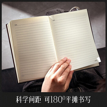 得力（deli）商务皮面笔记本A5学生日记本办公记事本加厚会议记录本笔记本 3186 黑色 1本装