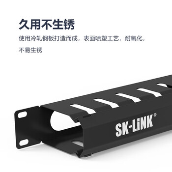 SK-LINK理线架12档24口 金属网络线缆管理器 19英寸工程级网线电话线理线器梳理器SK-L24