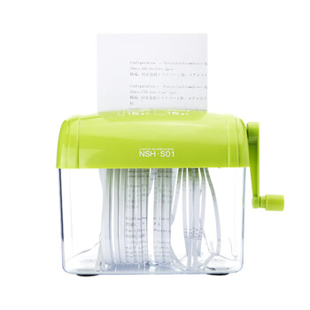 仲林(Nakabayashi)桌面手摇碎纸机小型粉碎机办公家用迷你碎纸机快速粉碎作业文件 绿色 NSH-S01GN 仲林(Nakabayashi)桌面手摇碎纸机小型粉碎机办公家用迷你碎纸机快速粉碎作业文件 绿色 NSH-S01GN