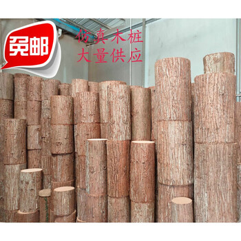 仿真木桩空心树桩杉木桩木头道具婚庆橱窗摄影路引森系装饰木底座Φ15