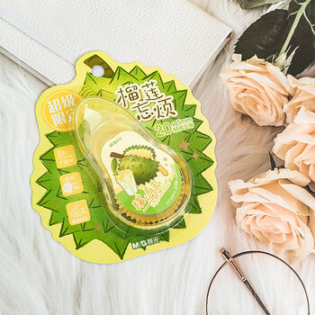 晨光 榴莲忘烦 20米修正带白色PET带芯不断带卡通水果20M涂改中小学生备考试改错ACT523Y3文具 12卡/盒 1盒