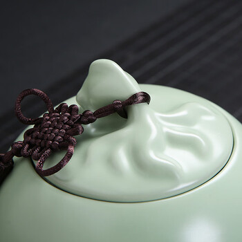 金镶玉 茶具年年有余茶叶罐 汝瓷花茶罐茶具原矿仿宋汝窑密封储藏罐 金镶玉 茶具年年有余茶叶罐 汝瓷花茶罐茶具原矿仿宋汝窑密封储藏罐