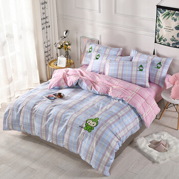 简约学生女宿舍三件套单人1.2米床单棉被套双人1.5床四件套 蛇 1.