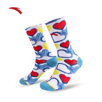 安踏袜子丨疯起云涌系列男子篮球平板长袜 纯净白/绀青蓝/经典红/柠