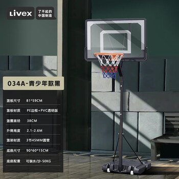 LIVEX青少年篮球架可移动式户外室内外篮球框可升级投篮训练 新年礼物