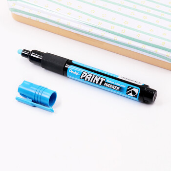 派通(Pentel)彩色圆头油漆笔 防水速干记号笔粗头大字广告笔MMP20 天蓝色单支装 派通(Pentel)彩色圆头油漆笔 防水速干记号笔粗头大字广告笔MMP20 天蓝色单支装