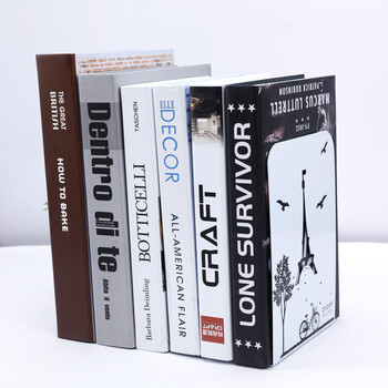 递乐 金属铁镂空书立夹/学生书立架/书夹/书靠/书挡/书板创意办公文具用品2片/副 2501铁塔款