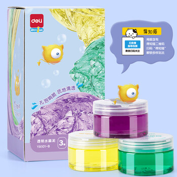得力(deli)3杯装水晶泥手工DIY橡皮泥粘土黏土解压玩具史莱姆泡泡泥彩泥男女孩毕业儿童节文具生日礼物 得力(deli)3杯装水晶泥手工DIY橡皮泥粘土黏土解压玩具史莱姆泡泡泥彩泥男女孩毕业儿童节文具生日礼物