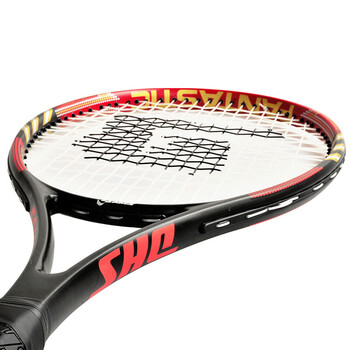 红双喜（DHS）网球拍铝合金碳复合单拍男女训练拍红色ES6700附三只装网球