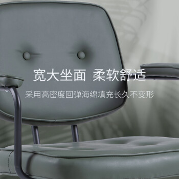 联丰（LIANFENG）人体工学老板皮椅久坐舒服家用办公椅电脑学习沙发转椅C-221绿色