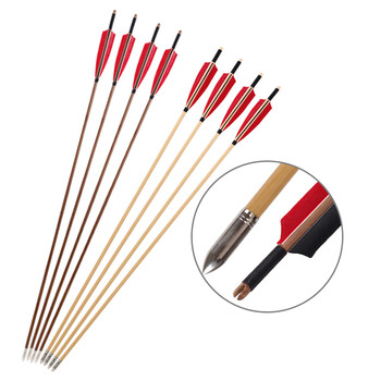 鹰隼(spg)弓箭真羽木箭竹箭传统弓仿古射箭箭支美猎反曲弓竹木玻纤箭