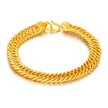 9足金马鞭链实心宽链金老板链子牛仔链 送女友 8.