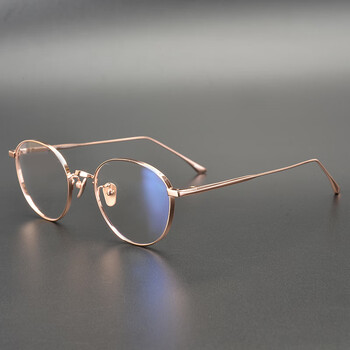 玫瑰金日本纯钛超轻文艺少女心显可爱眼镜框近视防蓝光配成品 玫瑰金