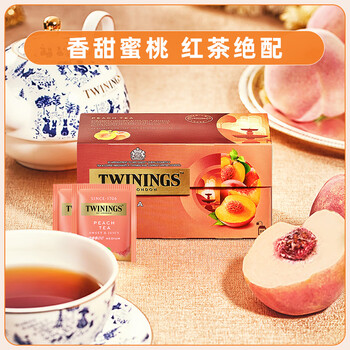 川宁花草茶 蜜桃果香红茶25袋*2g 茶包花果茶下午茶袋泡茶 节日送礼