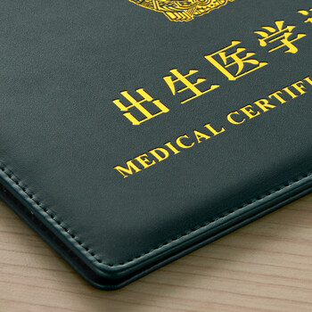 DSB 出生证明保护套+预防针疫苗本保护套宝宝医学证明外皮证件皮套（2本套装）经典加厚 墨绿色