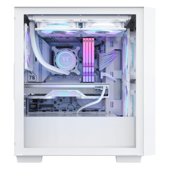 Thermaltake（Tt）启航者F4 白色 Mini小机箱水冷电脑主机（支持MATX主板/钢化玻璃侧透/铁网面板/支持背线）