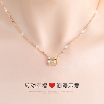 周生生 k彩金小蛮腰项链女士转运珠吊坠38女神三八妇女节礼物送女