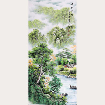 当代著名山水画家 墨然《春和景明》精品山水