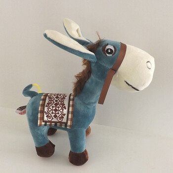 星屑毛驴公仔小毛驴毛绒玩具车载赶集驴布艺玩偶生日礼物青色25厘米小