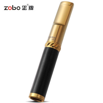 ZOBO正牌粗细双用黑檀木微孔过滤金属咬嘴清洗型烟嘴礼盒装ZB-220A