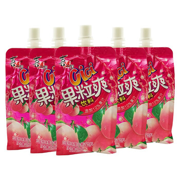 喜之郎 cici果粒爽 350ml×5果汁饮料 休闲零食零嘴 果冻 水蜜桃味