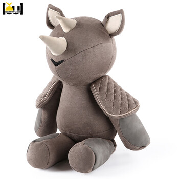 吾独友偶 灵犀武士 犀牛毛绒玩具陪伴公仔创意潮流玩偶送男生告白生日