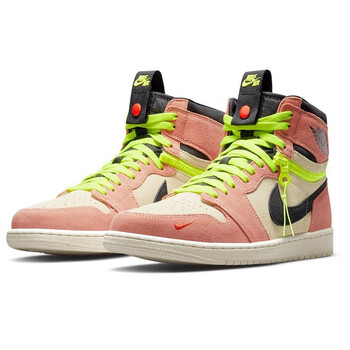 yysports nike耐克air  1 high switch aj1杏橙拉链篮球鞋 cw6576-800