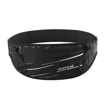 RIMIX户外手机腰包多口袋大容量健身弹力贴身透气反光挂包手机袋 黑色