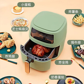 厨创妈咪（kitchen mommy） 空气炸锅家用大容量智能电炸锅烤箱无油低脂薯条炸鸡机 5L 绿色 QF-305