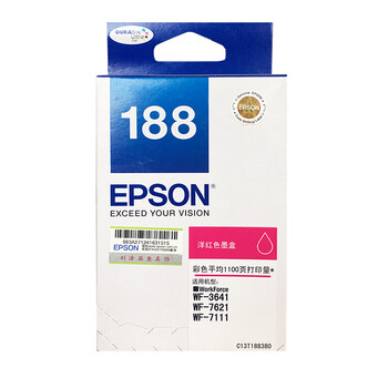 爱普生(EPSON)188墨盒原装 T1883红色墨盒 适用WF3641/WF7111/WF7621/WF7218/WF7728机型 爱普生(EPSON)188墨盒原装 T1883红色墨盒 适用WF3641/WF7111/WF7621/WF7218/WF7728机型