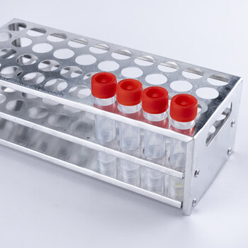 海斯迪克 HKCX-13 铝制试管架 实验室多功能离心管架 试管展示放置架 40孔-孔径22.5mm 