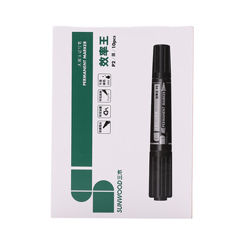 三木(SUNWOOD)效率王系列 10支装黑色 大双头油性记号笔 物流绘画速干型记号笔 P2