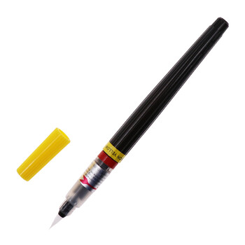 派通（Pentel ）科学毛笔小楷练字软毛笔 书法笔便携彩色绘画手帐手绘可换墨胆 XGFL 黄色