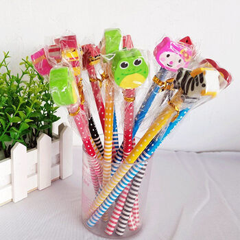 小礼品创意玩具幼儿园儿童节日活动礼物小学生奖励品 卡通橡皮头铅笔