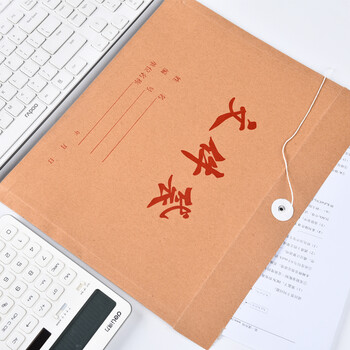 递乐 加厚横式牛皮纸档案袋定制投标文件袋合同文件资料袋10只装办公用品  1447 