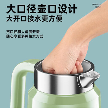 格来德（Grelide）电热水壶 家用烧水壶开水壶 2L容量 316L不锈钢双层防烫 自动断电暖水壶 D3020 豆蔻绿