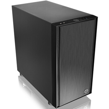 Thermaltake（Tt）启航者F1 黑色静谧降噪版 小机箱水冷电脑主机（支持MATX主板/支持背线/钢板0.6mm/U3）