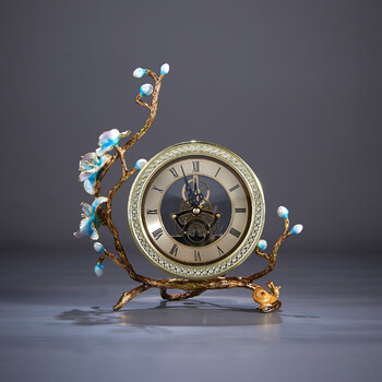 李家匠创意复古时钟家居装饰摆件桌面客厅电视柜卧室床头闹钟工艺品