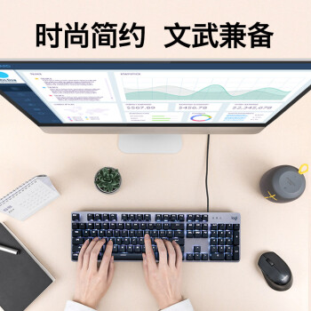 罗技（Logitech）K845 机械键盘 有线键盘 游戏办公键盘 104键 全尺寸 单光 黑色 TTC轴 茶轴