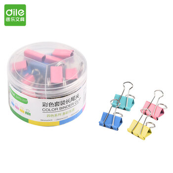 递乐 42只彩色长尾夹金属票据夹燕尾夹铁夹子办公文具大小号混装套装 2607 递乐 42只彩色长尾夹金属票据夹燕尾夹铁夹子办公文具大小号混装套装 2607