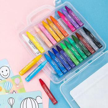 得力（deli）24色学生三角杆顺滑丝滑油画棒儿童蜡笔绘画笔涂鸦易握(内含5张填色卡)热门商品