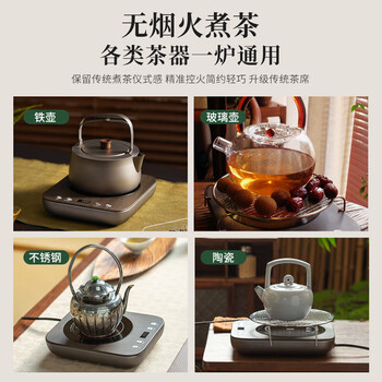 鸣盏煮茶器 电陶炉 恒温烧水养生壶电茶盘 小巧家用 办公室茶炉 百搭炉具MZ041