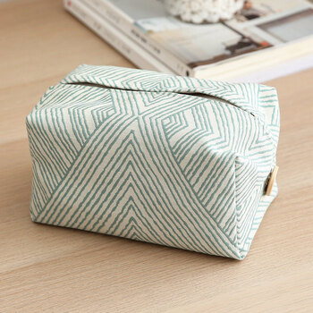 日式棉麻布艺纸巾盒日式田园风棉麻纸巾盒办公室桌面纸巾收纳袋卧室