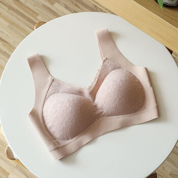 一件乳胶内衣女裹胸无钢圈睡眠背心式性感聚拢运动文胸乳胶内衣肤色